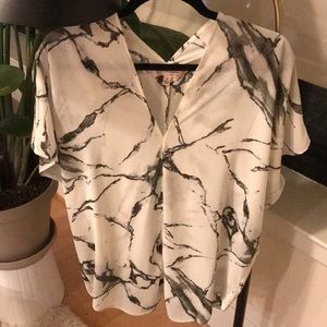 Philosophy White Marble Draped Tunic/Top